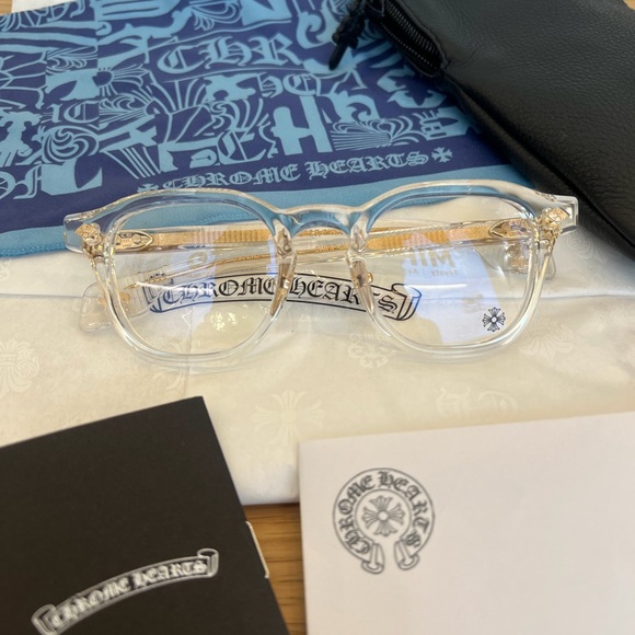 Chrome Hearts CHIRP CHIRP A - Transparent Glasses with 18K Gold Detail